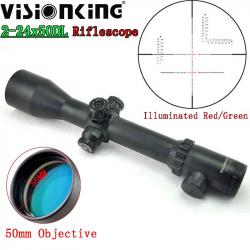 Visionking lunette de visée illuminée mise au point latérale 2-24x50 Riflescope