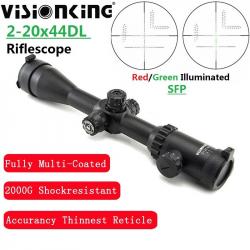 Visionking lunette de visée illuminée 2-20x44, tube de 30mm, Mil-dot LIVRAISON GRATUITE