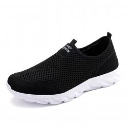 Baskets légères homme à enfiler, respirantes, antidérapantes, marche outdoor, 39-47 - Noires