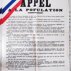 Affiche appel à la population 39-45
