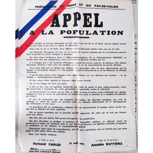 Affiche appel  la population 39-45