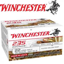 MUNITION WINCHESTER 22LR SUPER-X 36GR LHP COPPER PLATED/235