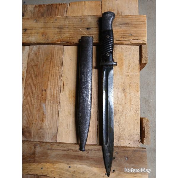 Baionnette allemande 84/98  de 1939 avec son fourreau