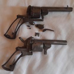 2 ÉPAVES  DE REVOLVER LEFAUCHEUX A BROCHE