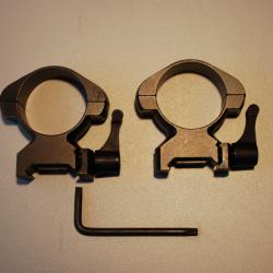 2 Colliers de montage amovibles pour lunette diamètre 30mm