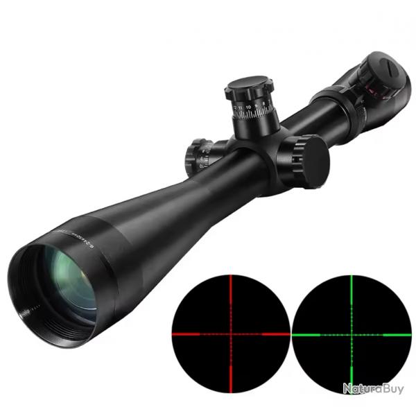 Lunette de tir bestsight 6-24x50 longue porte de chasse, rticule rouge/vert c