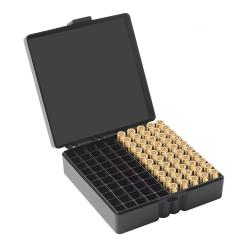 BOÎTE À MUNITIONS .38 ET .38SPL 100 EMPLACEMENTS - NOIR - LIVRAISON GRATUITE
