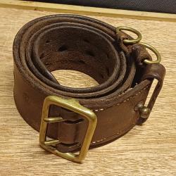 Authentique ceinturon militaire d'officier type SAM BROWN BELT - WW1 - WW2