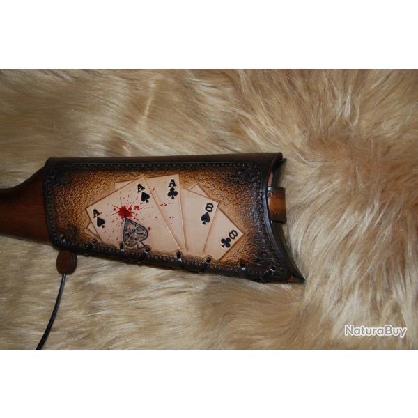 cartouchire de crosse en cuir pour levier sous garde ROSSI M650 CAL 44 magnum - la main du mort