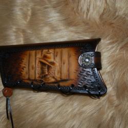cartouchière de crosse en cuir pour levier sous garde ROSSI M650 CAL 44 magnum - modèle "cowboy"