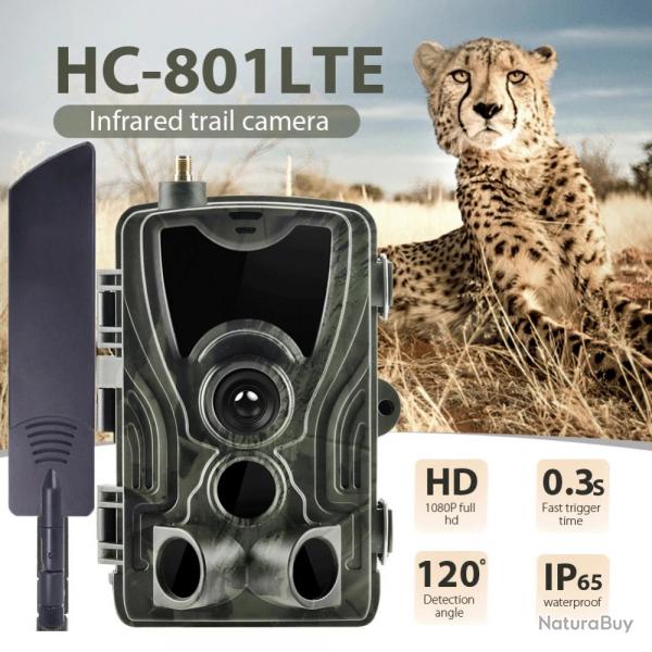 HC801LTE Camra de chasse et de suivi des sentiers, 4G  20MP, 1080P,