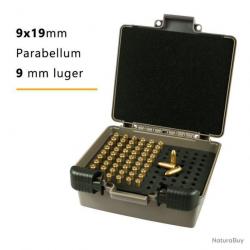 BOITE À MUNITIONS 99 EMPLACEMENTS 9X19mm - LIVRAISON GRATUITE - KAKI