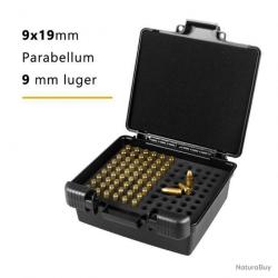 BOITE À MUNITIONS 99 EMPLACEMENTS 9X19mm - LIVRAISON GRATUITE - NOIRE