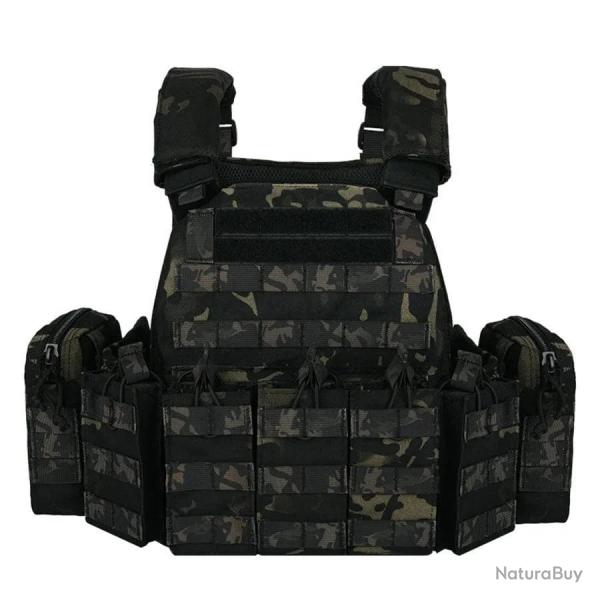 Gilet tactique CobraLine YAKEDA avec 5pcs - Black CP