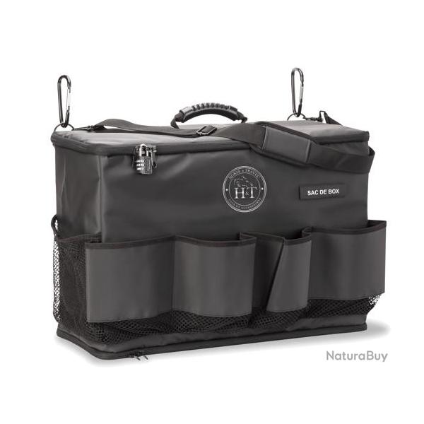 SAC DE BOX - Sac de rangement tanche pour matriel de pansage d'quitation Noir / Logo Silver Oui, 