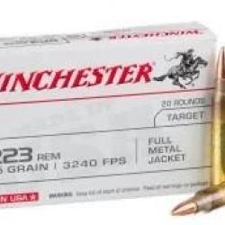 Cartouche WINCHESTER 223 REM FMJ - 55grs - Boite de 20