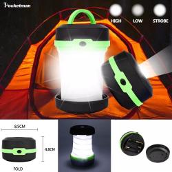 LAMPE LED TELESCOPIQUE PLIABLE VERTE CAMPING SURVIE NEUVE