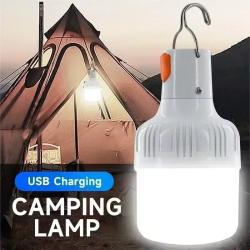 LAMPE 60W BLANCHE LED A SUSPENSION TENTE CAMPING SURVIE SECOURS USB RECHARGEABLE NEUVE
