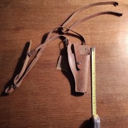 Ancien Holster cuir année 70 neuf Pistolet revolver