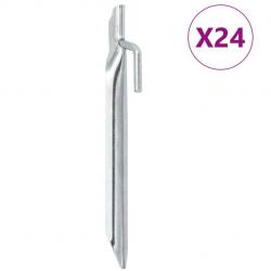 Piquets de tente en acier galvanisé 24pcs 24 cm pour camping et jardin extérieur