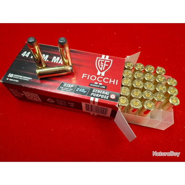 FIOCCHI CAL. 44 REM. MAG. SJSP / 240 GRAINS /// BOITES DE 50