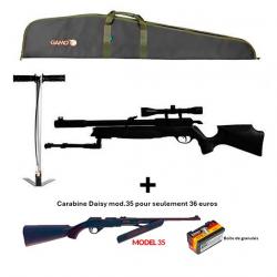 PACK COMBINÉ ! PACK-17 Carabine Arrow Gamo  5,5 mm + Carabine PCP à pompe Daisy mod. 35 Cal. 4,5 mm