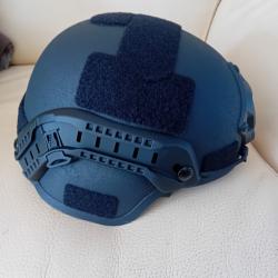 ENCHERE VERITABLE CASQUE BALISTIQUE PARE BALLES MICH NIVEAU IIIA TAILLE 54/62 NOIR