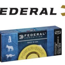 Munitions FEDERAL Cal.222 rem 50GRS PS-SP POWER SHOK par 20