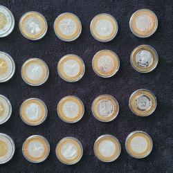 Lots de pieces (jetons) en argent.