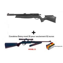 PACK COMBINÉ ! Carabine Arrow Gamo 4,5 mm + Carabine PCP à pompe Daisy 35 C. 4,5 mm + Lunette 4 x 20