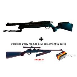 PACK COMBINÉ ! Carabine Arrow Gamo + Bipied 4,5mm + Carabine PCP pompe Daisy 35 4,5mm + Lun. 4 x 20
