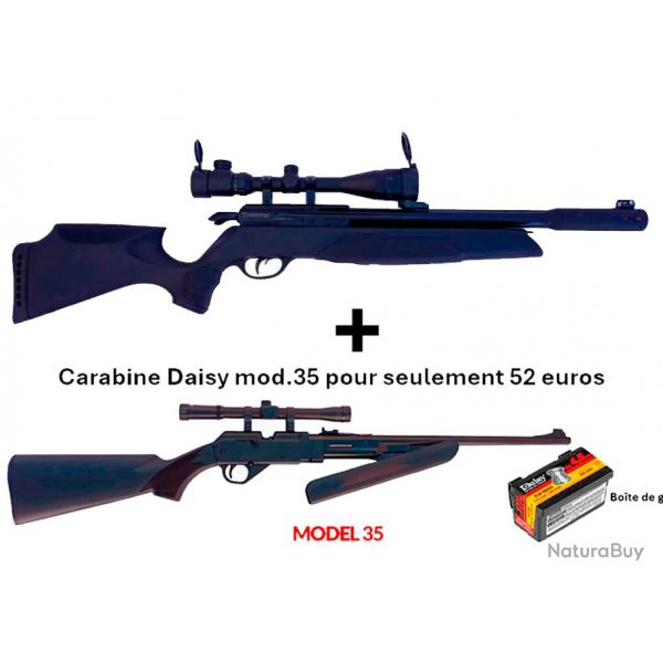 PACK COMBIN ! PACK1 Carabine Arrow Gamo 4,5 mm + Carabine PCP pompe Daisy 35, 4,5 mm + Lun. 4 x 20