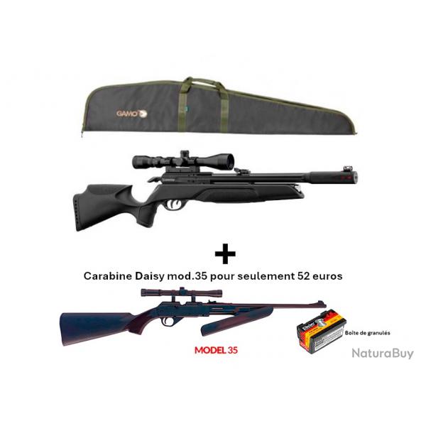 PACK COMBIN ! PACK2 Carabine Arrow Gamo 4,5 mm + Carabine PCP pompe Daisy 35, 4,5 mm + Lun. 4 x 20