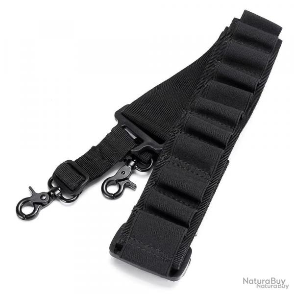 BRETELLE AVEC CARTOUCHIRE POUR CALIBRE 12 - NOIR - LIVRAISON GRATUITE