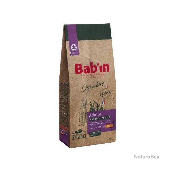 1 paquets de 3 kg de croquettes Bab'in, pour chien strilis de 11  25 kg ( Anti-gaspi)