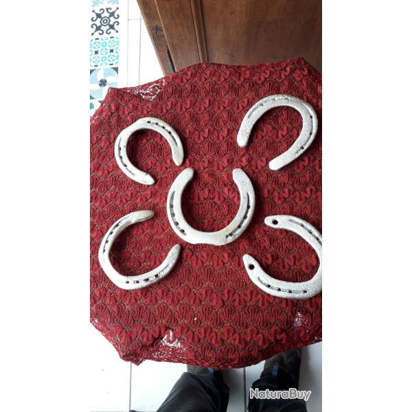 Lot 5 Fers  Cheval Dcoration Ancien Porte-Bonheur Ftiche Objets du XXme Rare