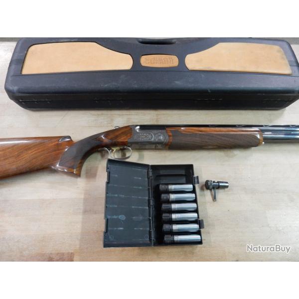FUSIL DE TRAP CAESAR GUERINI SUMMIT CAL 12/70 CANON 78 CM + MALLETTE + CHOKES OCCASION BON ETAT