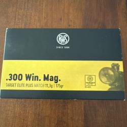 Boîte de 20 balles RWS target élite plus match cal. 300wm 175gr