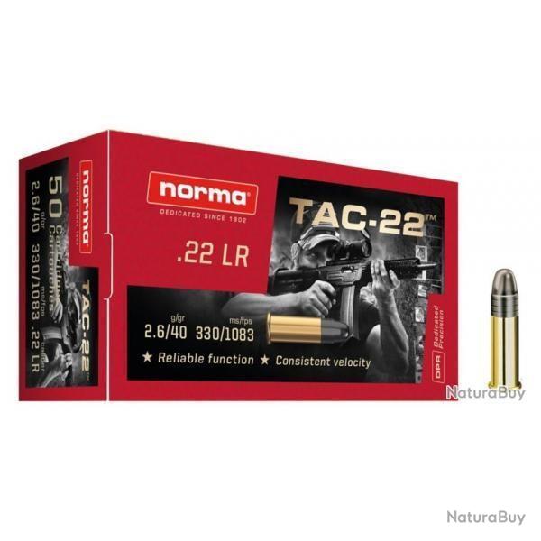 Cartouches NORMA , Modle: TAC-22 , Calibre: 22LR , Lot de 300.