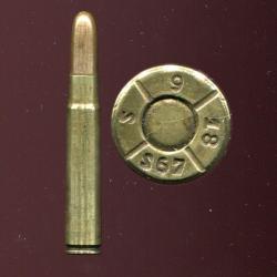 9 x 57 Mauser - balle cuivre pointe arrondie - intéressant marquage militaire allemand : S67/9/18/S/