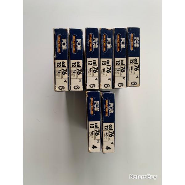 Cartouches cal 12 magnum 46gr lob de 4 et 6