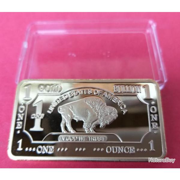 1 GOLD BULLION , buffalo , plaqu or