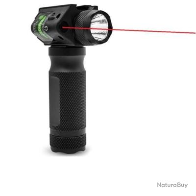 Poignée Tactique Lampe 1000 lumens Laser rouge pour rail
