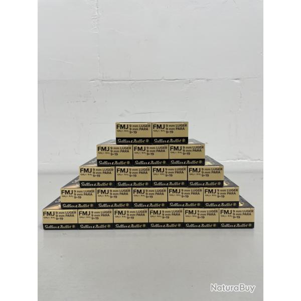!! NEUF !! BALLES SELLIER &BELLOT 9x19 PARA FMJ 124gr PAR 1000