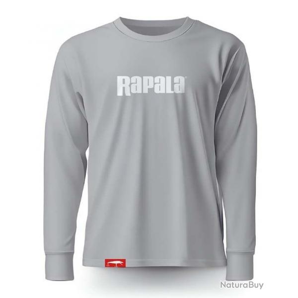 T-Shirt Rapala Manches Longues Grey White Logo XL