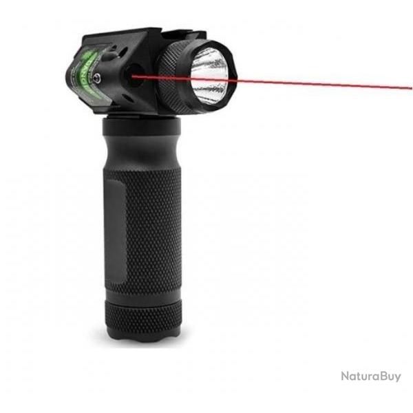 Poigne Tactique Lampe 1000 lumens Laser rouge pour rail picatinny en mtal