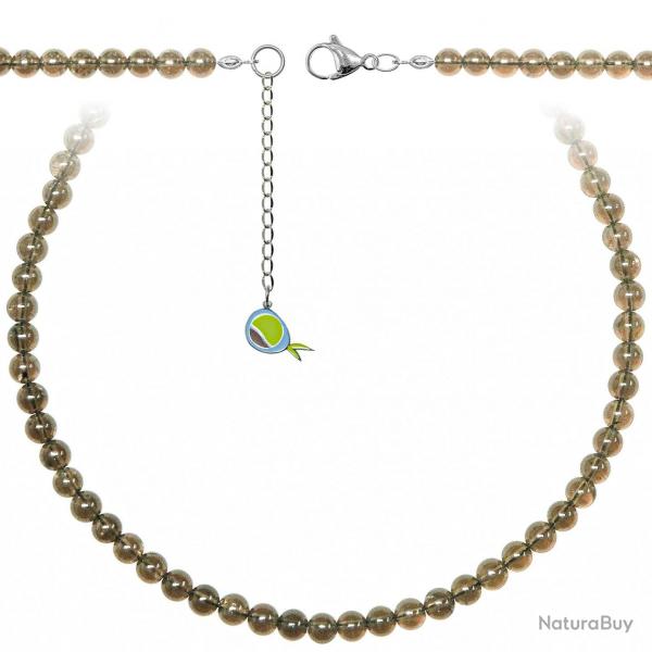 Collier en quartz fum - Perles rondes 6 mm - 70 cm