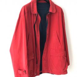 Veste pluie 3/4 réversible rouge/marine taille XL RARE !