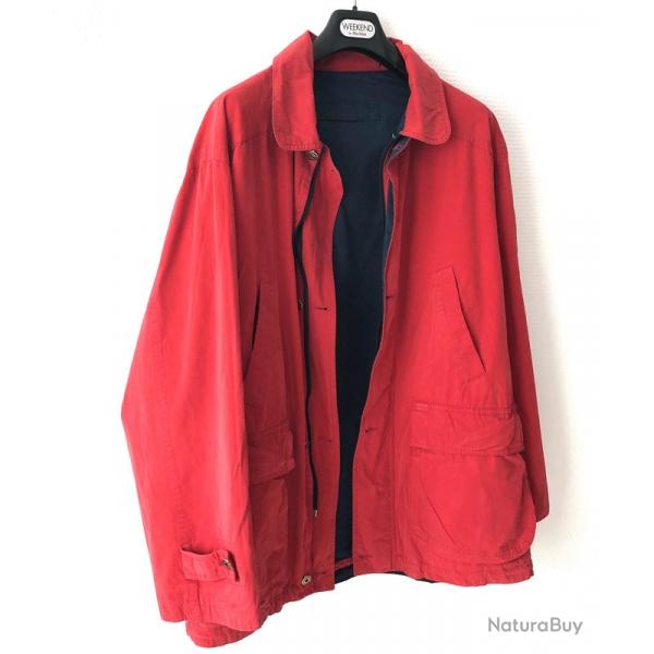 Veste pluie 3/4 rversible rouge/marine taille XL RARE !
