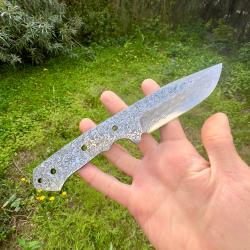Lame de couteau vierge acier damas artisanal coutelier creation #294